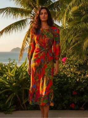Farm Rio x Anthropologie Jungle Print Maxi Dress | Size Small | NWT